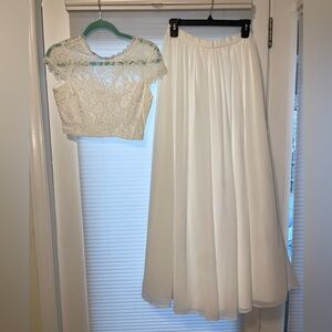 Lulus two piece white skirt outfit